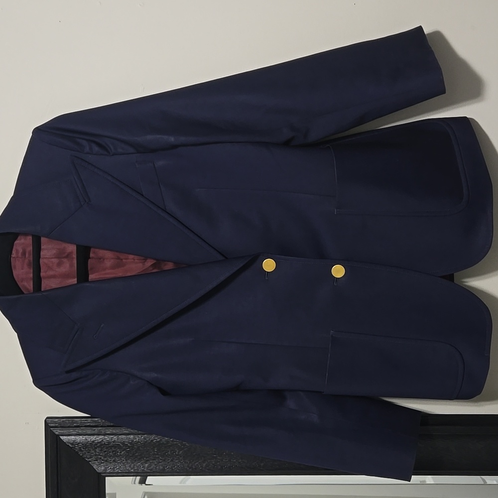 Gucci Women's Blue Sheen Uniform Blazer with Matte Gold Buttons Size 40 - Picture 12 of 12